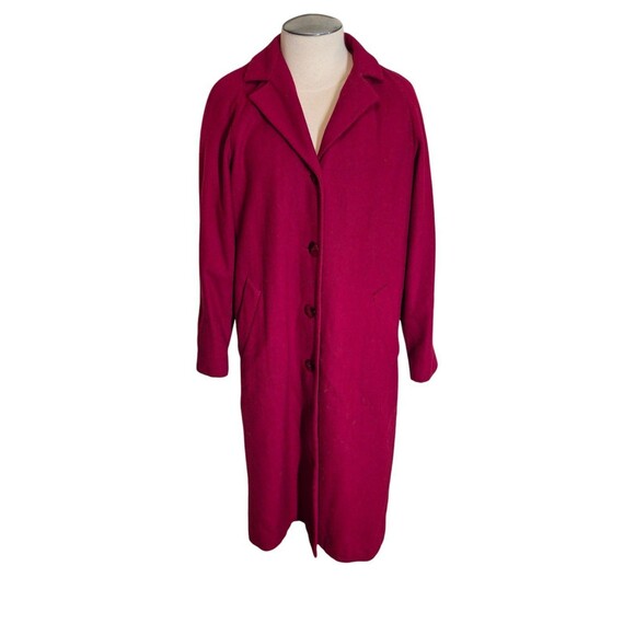 Kristen Blake Vintage Wool Coat Felted Wool Long Dress Coat Red sz 14 - Picture 1 of 6